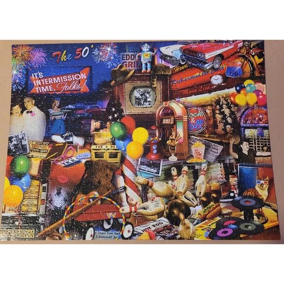 The Fifties 1950s Decade Puzzle 750 Pc Nostalgic Retro Complete Vintage - Picture 1 of 5